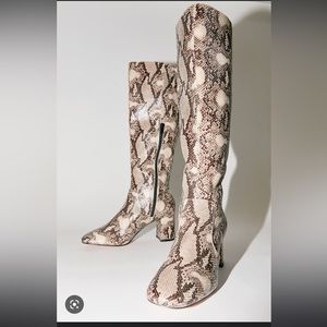 Urban Outfitters Clara Snake Tall Boots